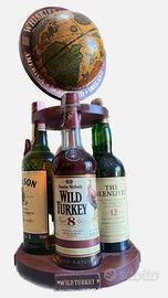 Mappamondo portabottiglie in legno