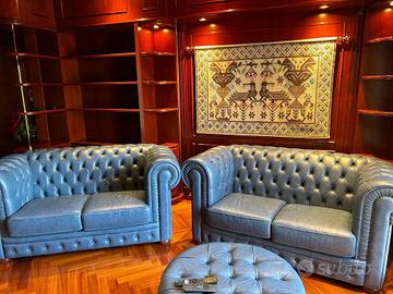 divano mod. chester inglese in pelle vintage