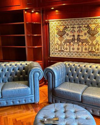 divano mod. chester inglese in pelle vintage