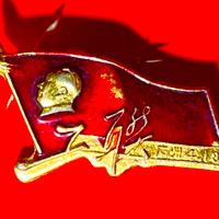 Distintivo spilla cinese in oro di Mao Tse Tung