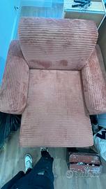 poltrona chaise longue rosa antico