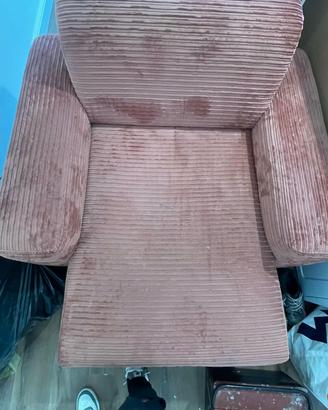poltrona chaise longue rosa antico
