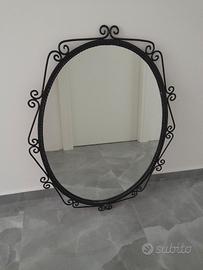 Specchio e consolle con vetro in ferro battuto