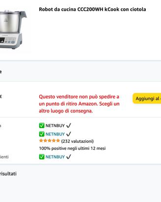 Kenwood CCC200WH kCook Robot da Cucina