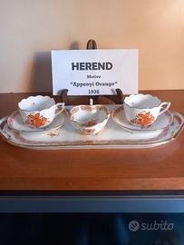 Herend "Apponyi Orange" set caffe' tete-a-tete