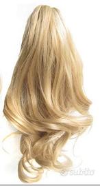 Extensions coda biondo scuro con mollettone,nuova