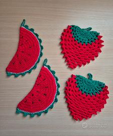 Presine uncinetto fragola e cocomero