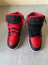 jordan 1 rosse e nere 38