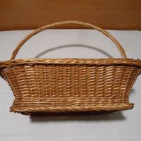 Cesto Rettangolare in Vimini Intrecciato a Mano