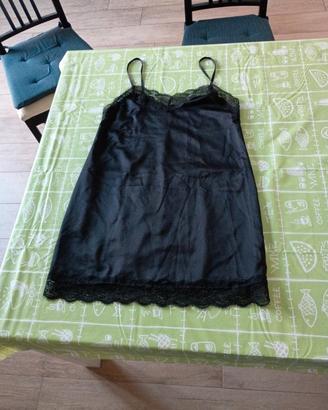 vestaglia di raso nero Tezenis 