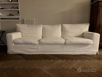 Divano bianco in lino 4 posti