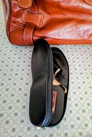 elegantissime pantofole da viaggio in pelle