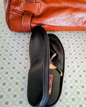 elegantissime pantofole da viaggio in pelle