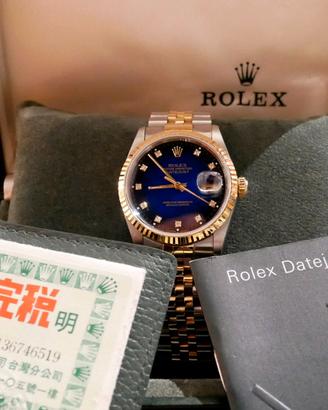 Rolex Date Just Acc/oro ref. 16233 Blue Degrade
