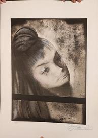 Serigrafia numerata volto femminile - Pino Ponti 