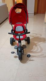 Triciclo,passeggino Evolutivo Rosso e Grigio 