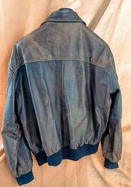 Giacca bomber in vera pelle vintage REEBOK origina