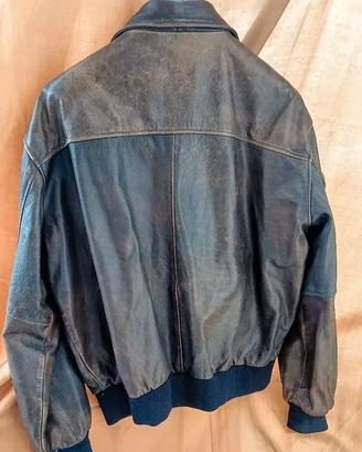 Giacca bomber in vera pelle vintage REEBOK origina