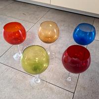 Set Calici Vino rosso in vetro colorato