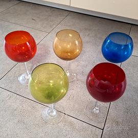 Set Calici Vino rosso in vetro colorato