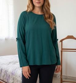 Morbida Blusa Viscosa Verde Fiorella Rubino 