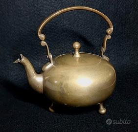 Antica teiera bollitore in bronzo-ottone,'30-'50