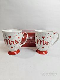 Set 2 Tazze Mr & Mrs Bialetti – Porcellana – Nuove