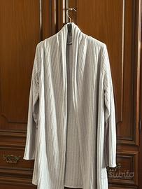 Cardigan elegante grigio righe verticali, taglia M