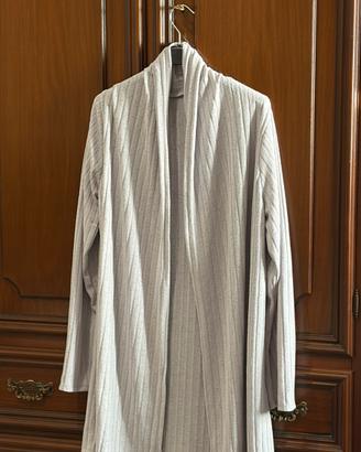 Cardigan elegante grigio righe verticali, taglia M