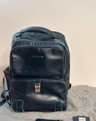Zaino Piquadro in pelle blu