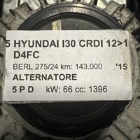 Alternatore HYUNDAI I30 CRDI 1396cc D 2015