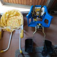 Seggiolino bimbo da manubrio  e tavolo