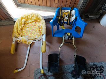 Seggiolino bimbo da manubrio  e tavolo