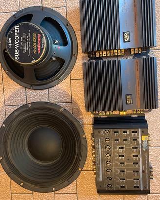 Kit car audio vintage Car Plus con 2 amplificatori