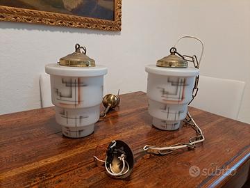 coppia di lampadari art deco