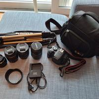 Reflex Canon EOS 650D + 4 obiettivi + accessori