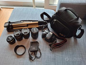 Reflex Canon EOS 650D + 4 obiettivi + accessori