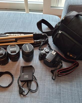 Reflex Canon EOS 650D + 4 obiettivi + accessori