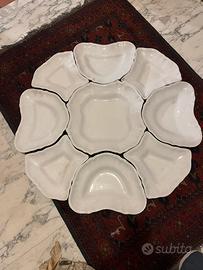 Composizione 9 piatti bianchi da portata