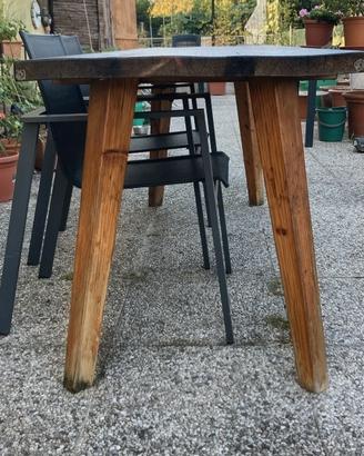 Tavolo rustico in legno massello artigianale 