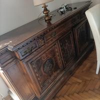 vetrina e credenza legno massello lavorato, dei 30