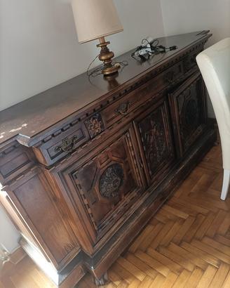 vetrina e credenza legno massello lavorato, dei 30