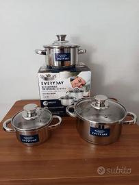 batteria di Pentole in Acciaio Inox