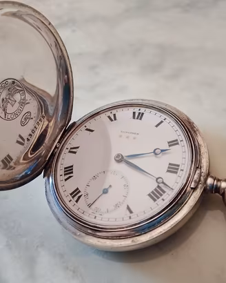 Orologio da tasca vintage Longines in argento,