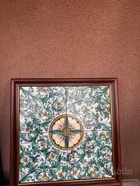 Quadro con ceramica caltagirone