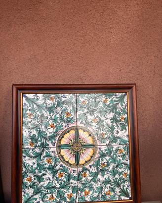 Quadro con ceramica caltagirone