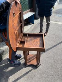Tavolo da gioco vintage scacchi e backgammon legno