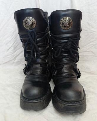 Anfibi New Rock M373 tg 37 neri pelle Made Spain