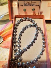 Bracialetto verde e orecchini