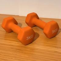 Coppia di manubri 6kg (2 x 3kg) - neoprene arancio